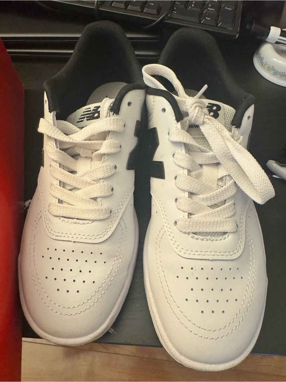 New Balance White & Black Running Shoe Box Label